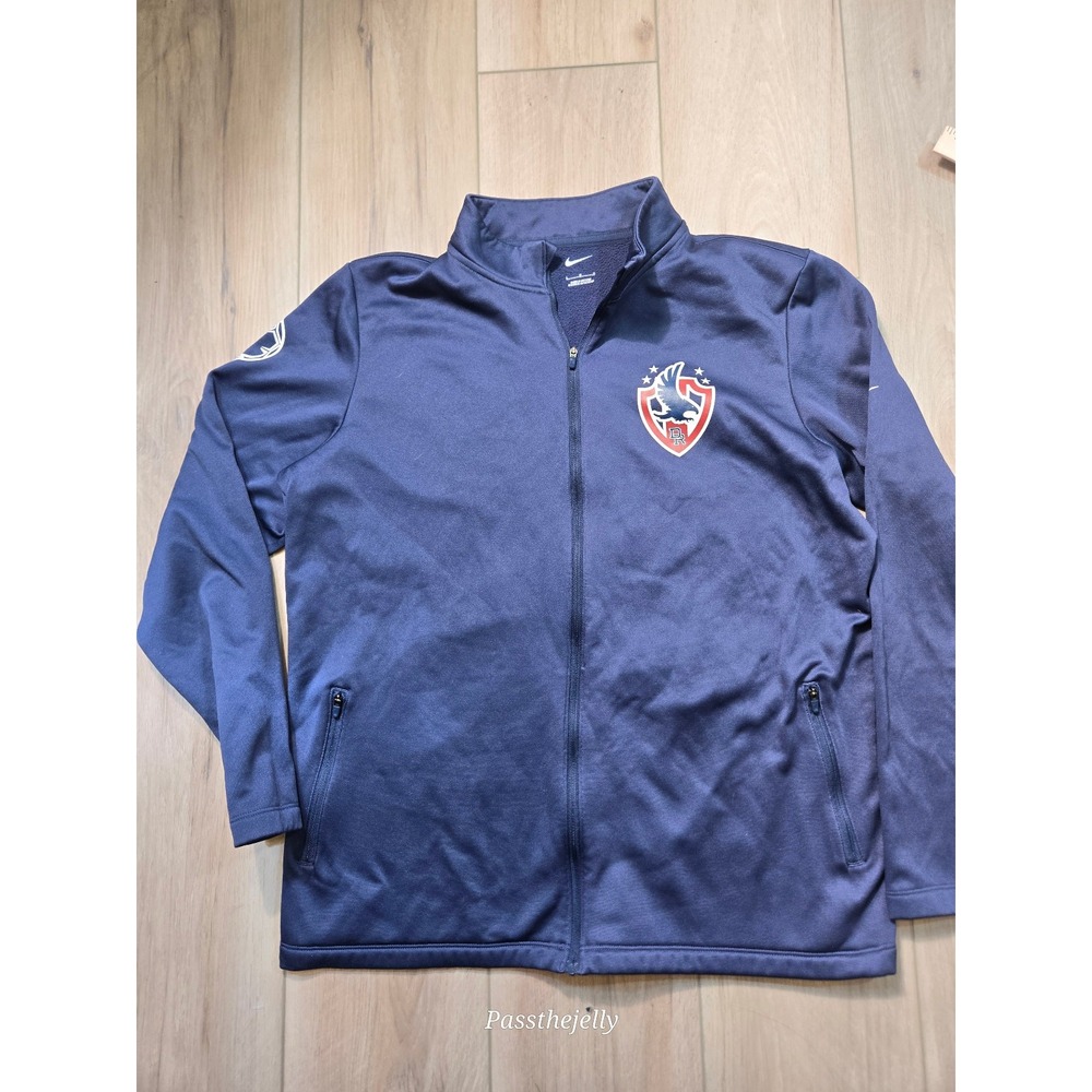 Nike Men's Sportswear Full Zip Track Jacket Blue Logo Soccer